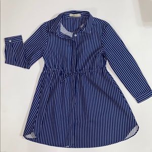 Zara little girls blue and white shirt dress
